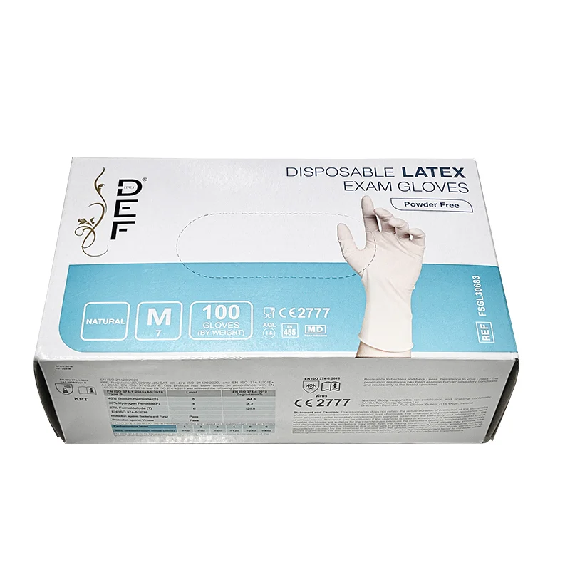 DEF Guanti in lattice monouso (Bianco)