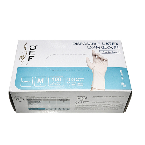 DEF Disposable Latex Gloves (White)