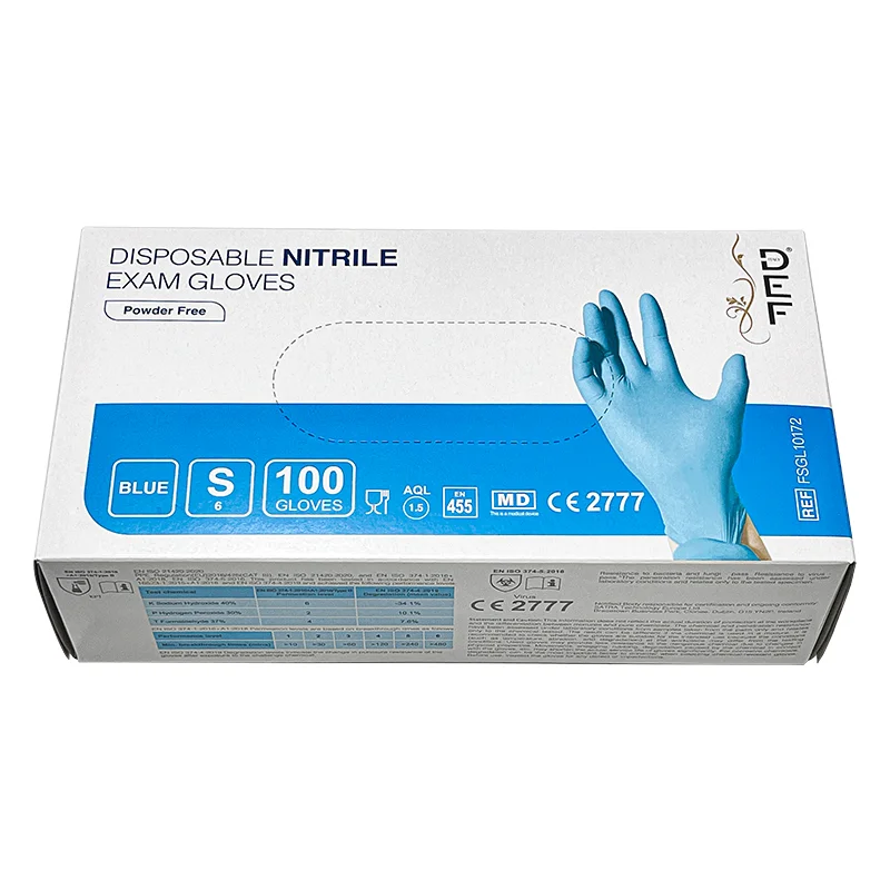 DEF Guanti in nitrile monouso (Blu)