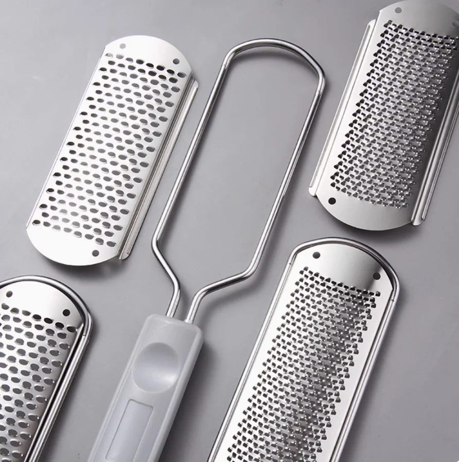 Set Raspa Piedi in Acciaio Inox